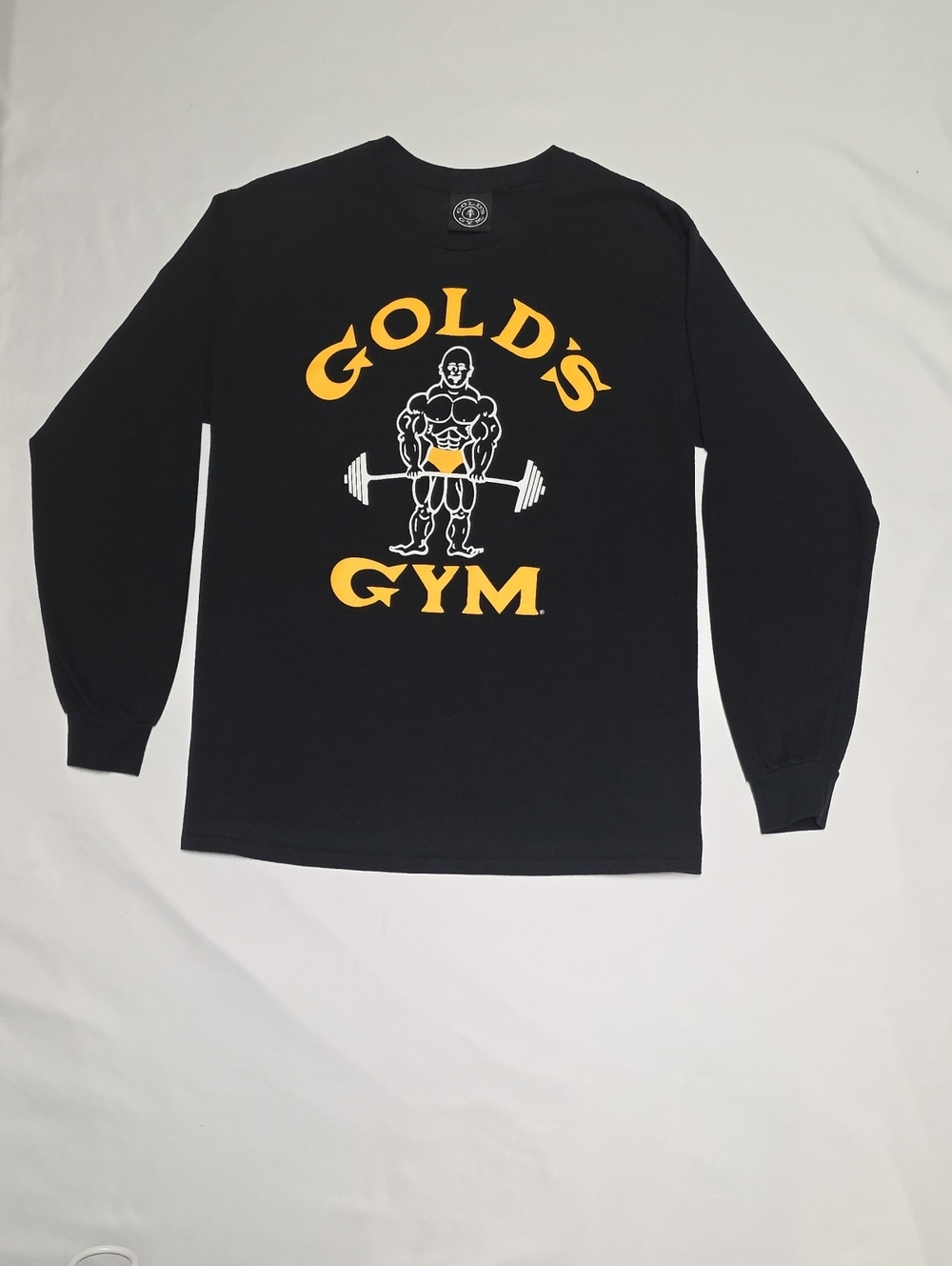 Gold's Gym Men's Black Long-Sleeve Logo Shirt